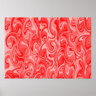 Poster Art abstrait en spirale - Rouge