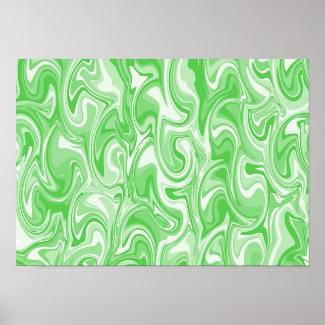 Poster Art abstrait en spirale - Vert (Devant)