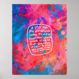 Poster Art Abstrait encourageant la citation motivante de