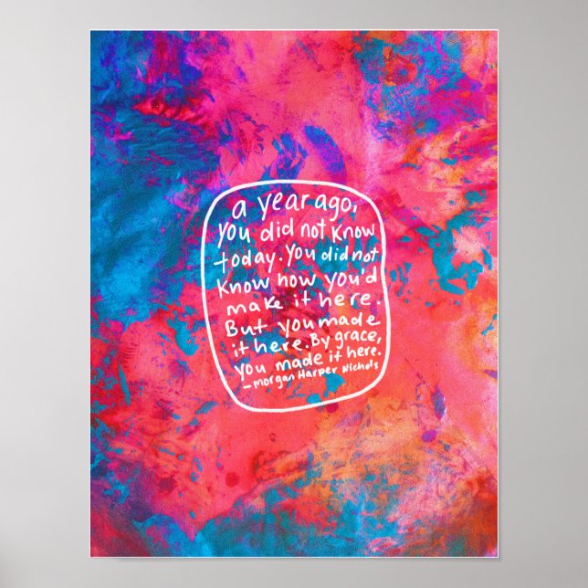Poster Art Abstrait encourageant la citation motivante de (Devant)
