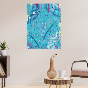 Poster Art abstrait : Étoiles filantes dans le ciel