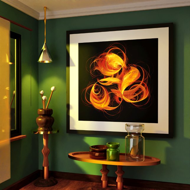 Poster Art Abstrait Fireball (Fireball Abstract Art Poster)