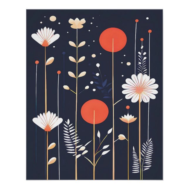 Poster Art abstrait floral lumineux (Devant)