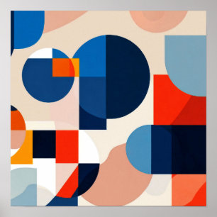 Poster Art Abstrait géométrique du milieu du siècle scand
