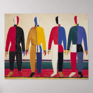 Poster Art Abstrait géométrique "Sportsmen" Malevich