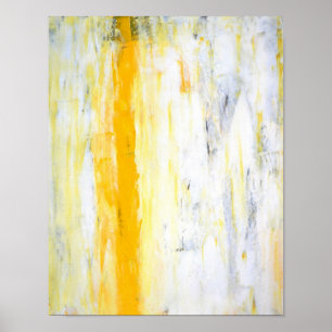 Poster Art Abstrait gris et jaune