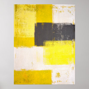 Poster Art abstrait gris et jaune "simplement moderne"