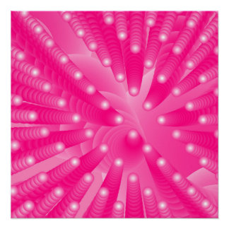 Poster Art abstrait Illusion de tunnel 3D Rose néon
