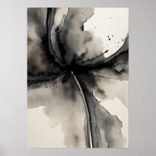 Poster Art Abstrait minimaliste en aquarelle en niveaux d