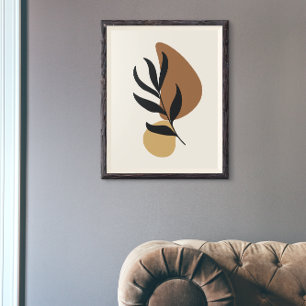 Poster Art abstrait moderne boho formes de plantes