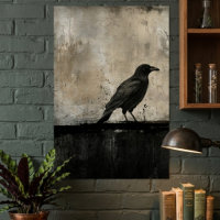 Art abstrait moderne de corbeau noir lunatique