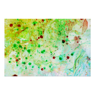 Poster Art Abstrait moderne Jaune Bleu Vert tendance