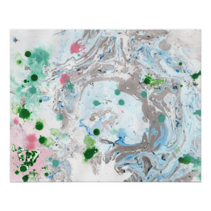 Poster Art Abstrait moderne rose bleu vert blanc tendance