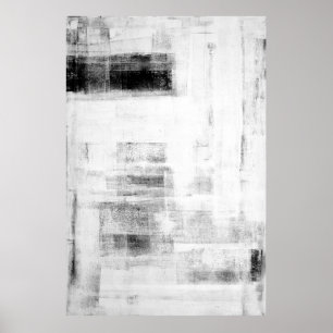 Poster Art abstrait noir et blanc de caverne d'homme