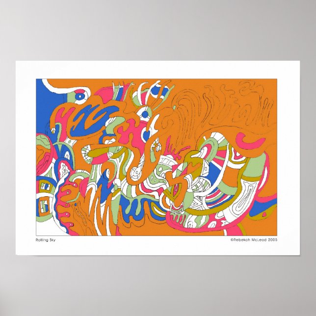 Poster Art Abstrait "Rolling Sky" (Devant)