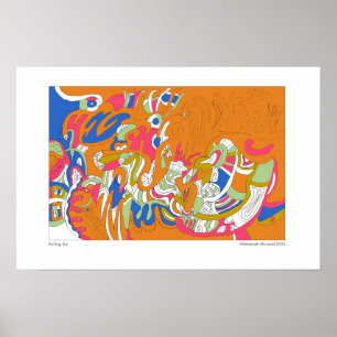 Poster Art Abstrait "Rolling Sky"