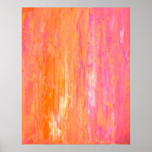 Poster Art Abstrait rose et orange en double