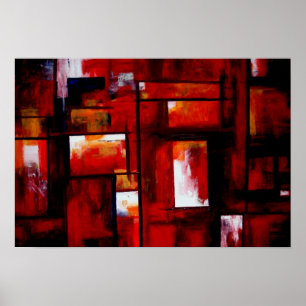 Poster Art Abstrait Rouge Original Créatif Moderne