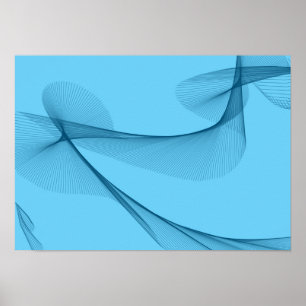 Poster Art abstrait - Tons bleus