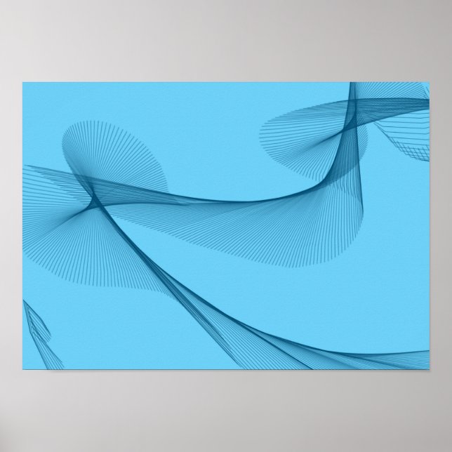 Poster Art abstrait - Tons bleus (Devant)