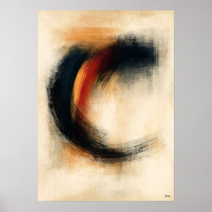 Poster Art abstrait Zen Ember Enso inspiré du Sumi japona