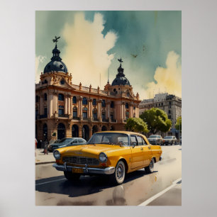 Poster art aquarelle de Buenos Aires