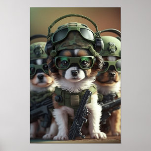 Poster Art Army Chiens