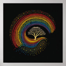 Art autochtone Inspiré Arc-en-ciel, peinture à poi