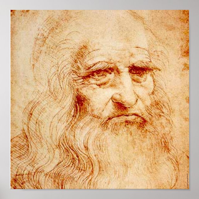 POSTER ART CÉLÈBRE - LEONARDO DA VINCI - AUTO PORTRAIT (Devant)