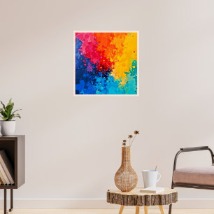 Poster Art chaotique vibrant à l'aquarelle