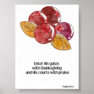 Poster Art chrétien de Thanksgiving rustique