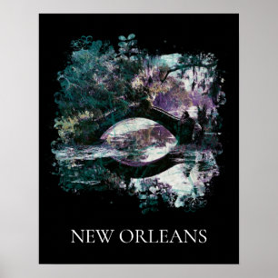 Poster *~* Art City Park New Orleans Bridge Painting