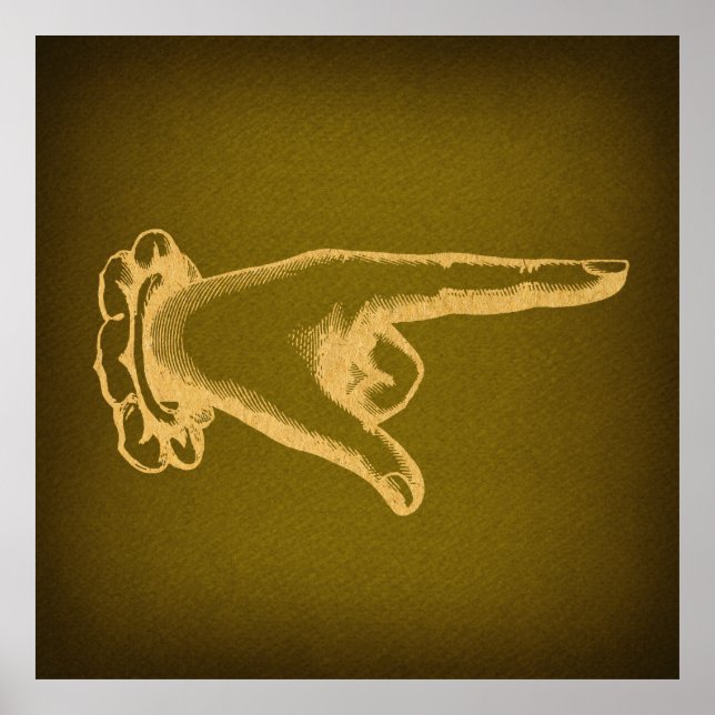Poster Art classique Retro Pointing Doigt Pointeur (Devant)