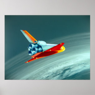 Poster Art Concept de la navette spatiale Vintage