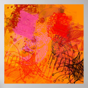 Poster Art contemporain. Artisanat artisanal. Texture col
