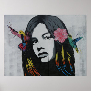 Poster art cool dessin peinture femme art moderne dame