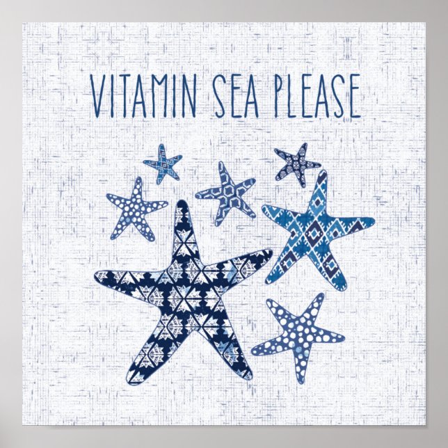 Poster Art côtier | Vitamine Mer S'il vous plaît (Devant)