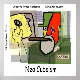 Poster Art Cubiste Drôle Castro