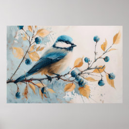 Poster Art d'aquarelle Blue Jay