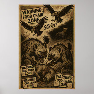 Poster Art d'avertissement de zone de chaîne alimentaire