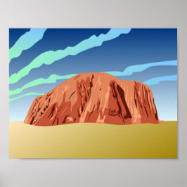 Poster Art d'Ayers rock Australie