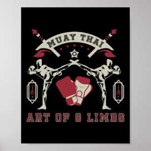 Poster Art De 8 Membres Muay Thai