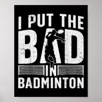 Art de badminton drôle pour hommes femmes sport de