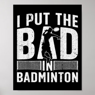 Poster Art de badminton drôle pour hommes femmes sport de