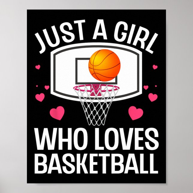 Poster Art De Basketball Amusant Pour Fille Femmes Colleg (Devant)