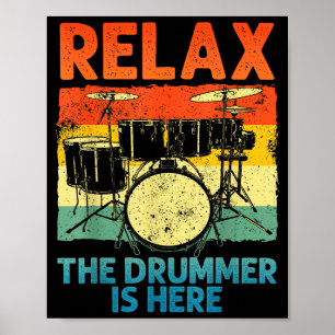 Poster Art de batterie drôle pour hommes femmes Drumline 