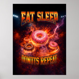 Poster Art de beignet néon flamboyant