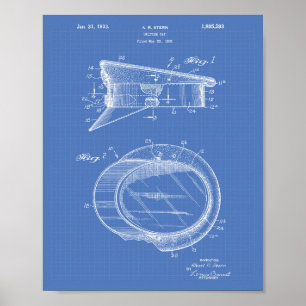 Poster Art de brevet du casquette 1933 de police - modèle