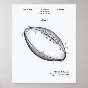 Poster Art de brevet du football 1939 - livre blanc