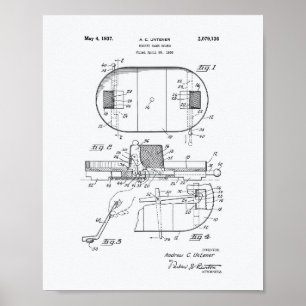 Poster Art de brevet du panneau 1937 de match de hockey -